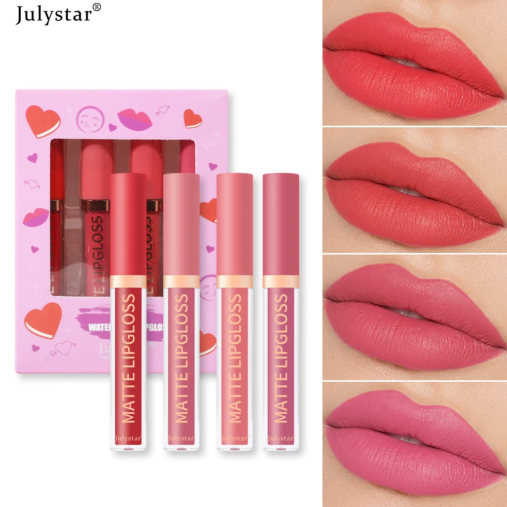 

Waterproof Liquid Lipsticks Lip Makeup Matte Velvet Lipstick Lip Gloss Red Sexy Cosmetic Nude Colors Long Lasting Non-marking