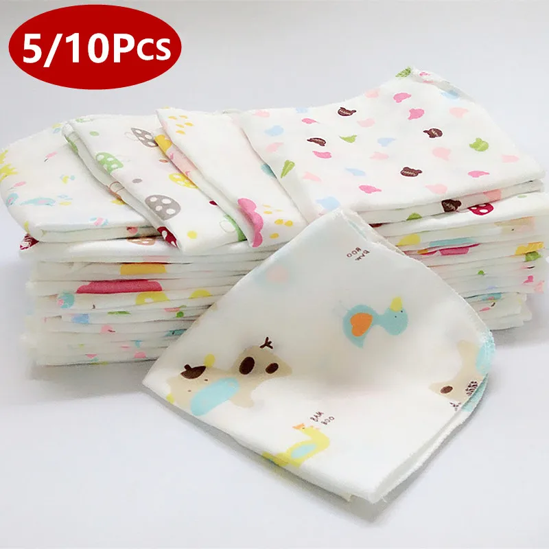 Baby Infant Towel 25*25cm Muslin Towel Handkerchiefs Two Layers Wipe 10Pcs