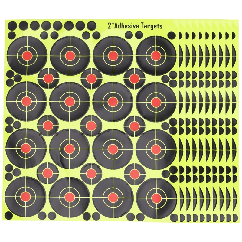 

160Pcs 2 Inch Reactive Splatter Glow Florescent Paper Target For Hunting Archery Training Fireing Accessories
