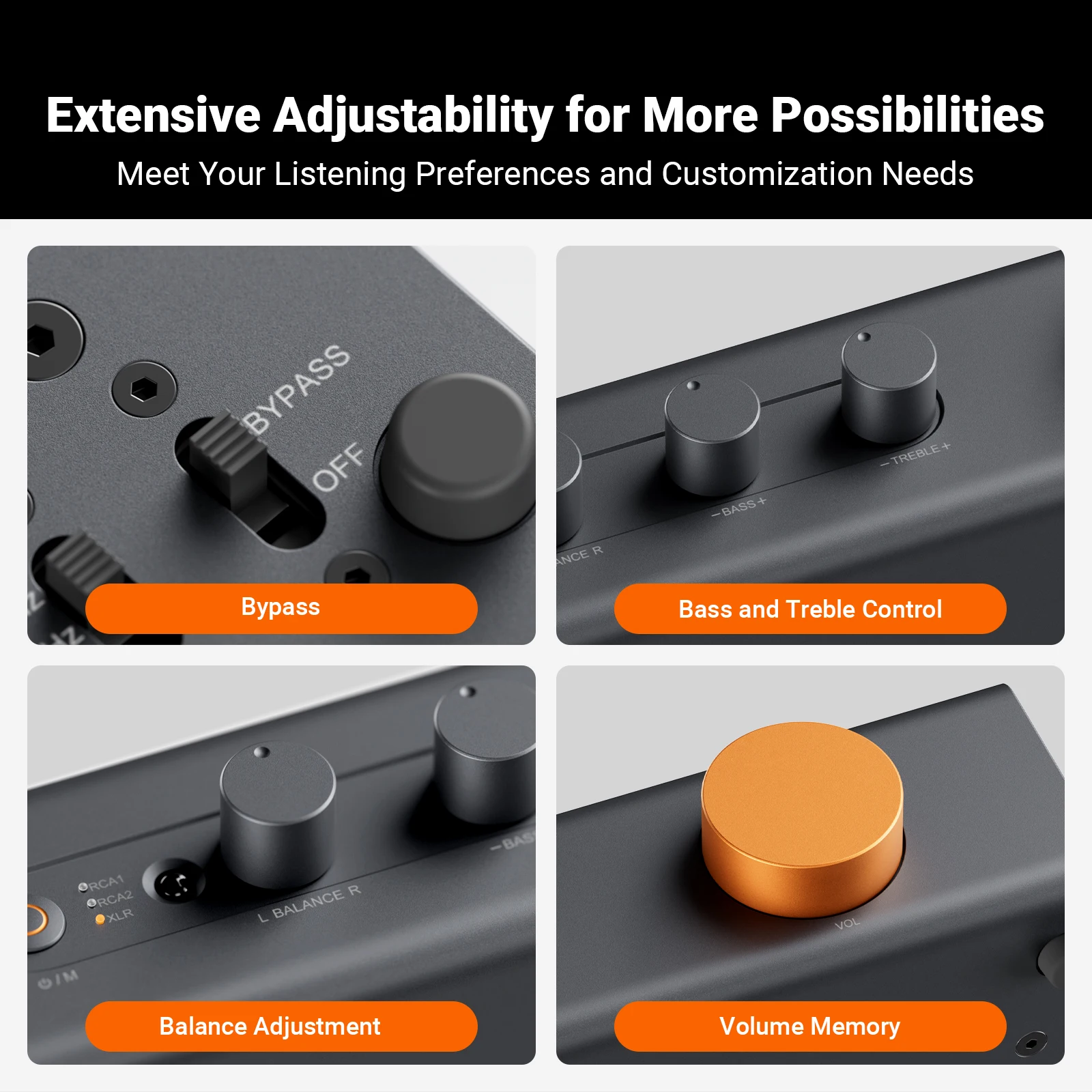 Fosi Audio ZP3 Preamplifier with 3-in/3-out XLR/RCA/SUB OUT HiFi