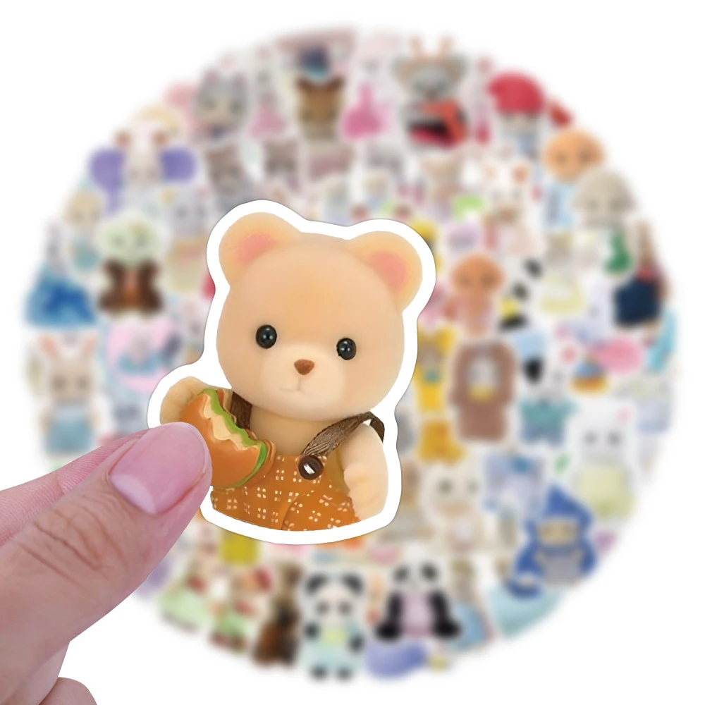 Calico Critters Graffiti Cartoon Stickers 10/30/60/120pcs For DIY Decoration