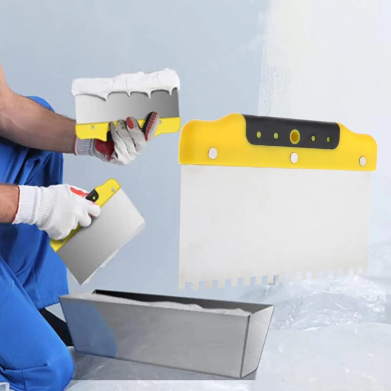 1Pcs Stainless Steel Paint Scraper Finishing Trowel Grout Spreading Tools Putty Scraper Drywall Trowel Construction Tools