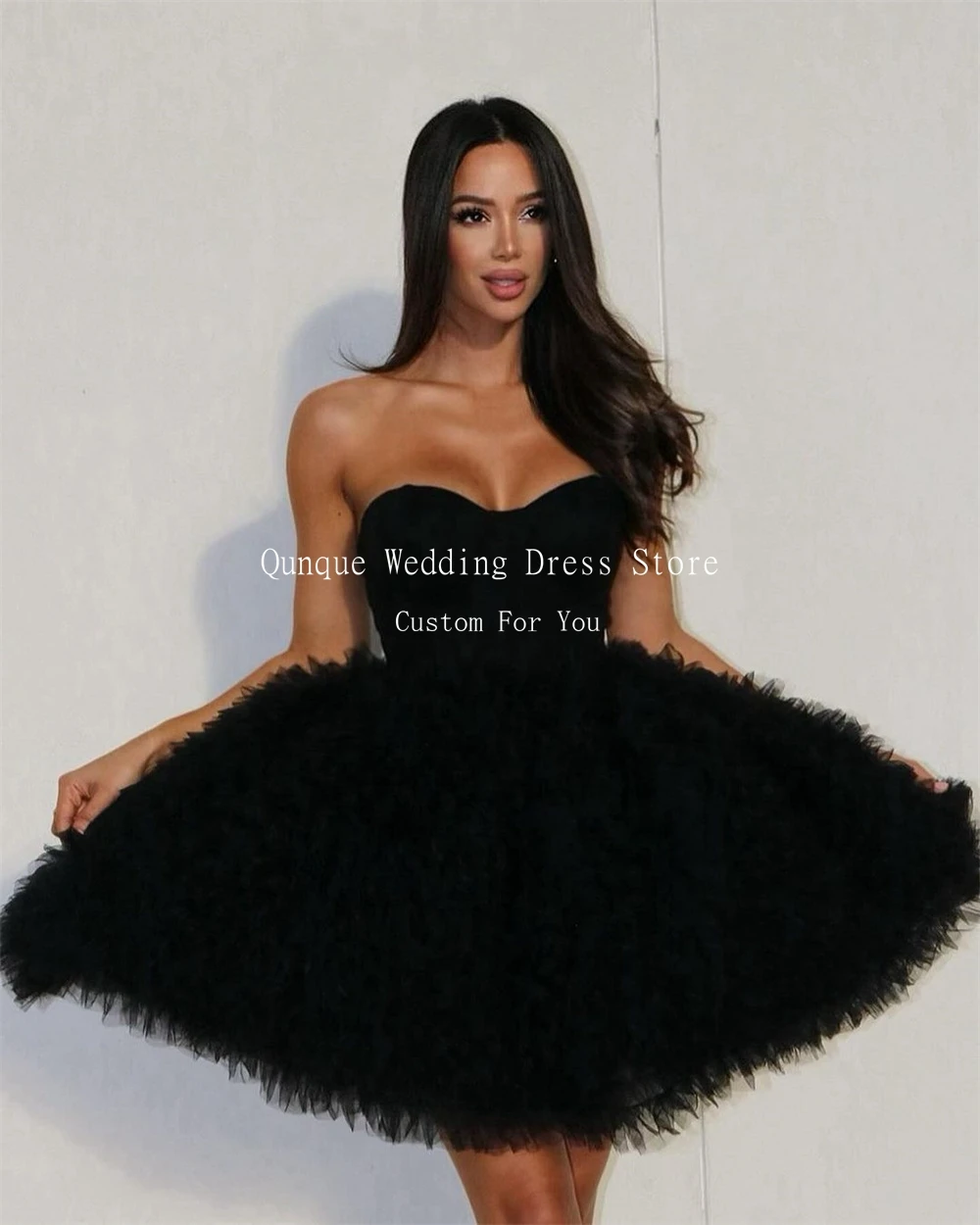 Qunque Short Ball Gown Birthday Party Dress A-line Tulle Luxury Evening Dresses Cocktail Dresses Vestidos De Festa