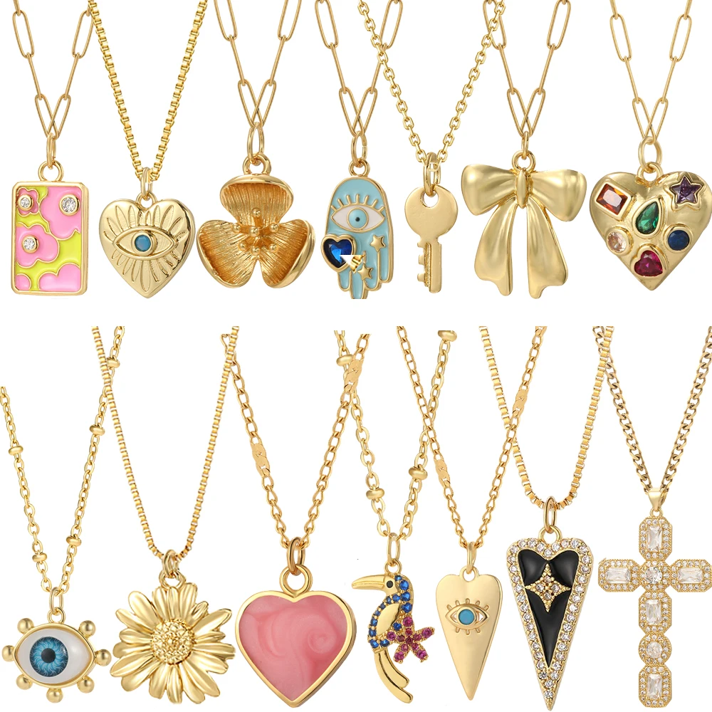 Evil Blue Eye Star Herz Boho Halskette für Frauen Sommer Strand Urlaub Niedliche Schildkröten Halsband Goldfarbene Edelstahlketten
