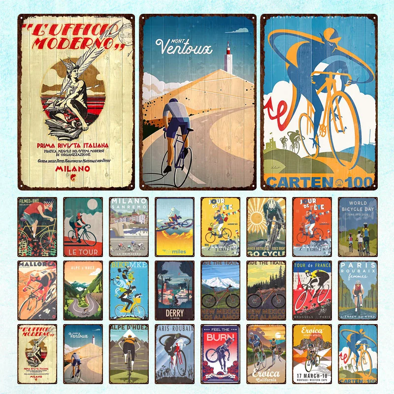 

Винтажный постер с изображением горного велосипеда, ландшафта, металлическая пластина, табличка, Настенный декор, железные Ретро плакаты, мужская пещера, украшение для бара и клуба, художественное оформление