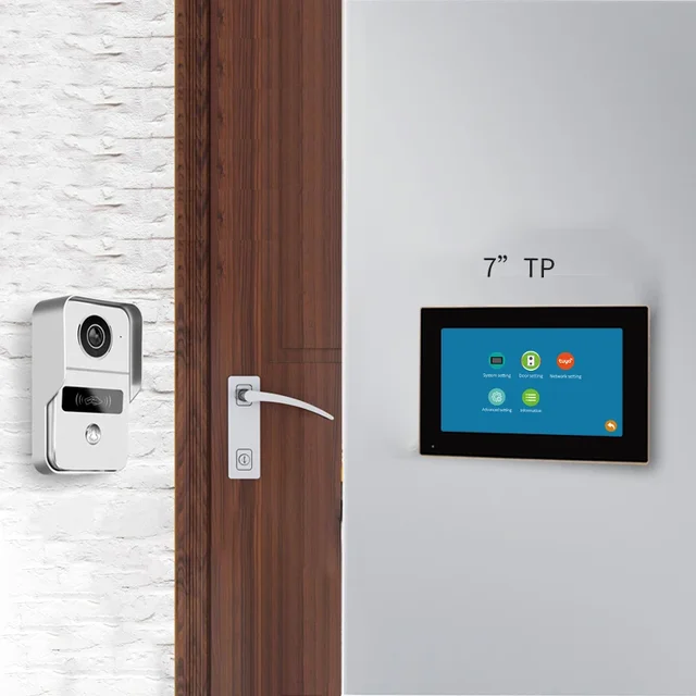 TUYA Smart 1080P 7 Inch 10 Color Touch Screen Wifi Video Intercom System Doorbell Monitor Not a Set 2