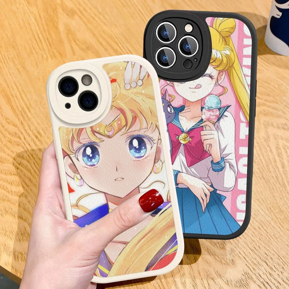 

Cute S-Sailor-Moon Mousepad Hard Leather For iPhone 14 13 12 Mini 11 14 Pro Max Xs X Xr 7 8 Plus 6 6s