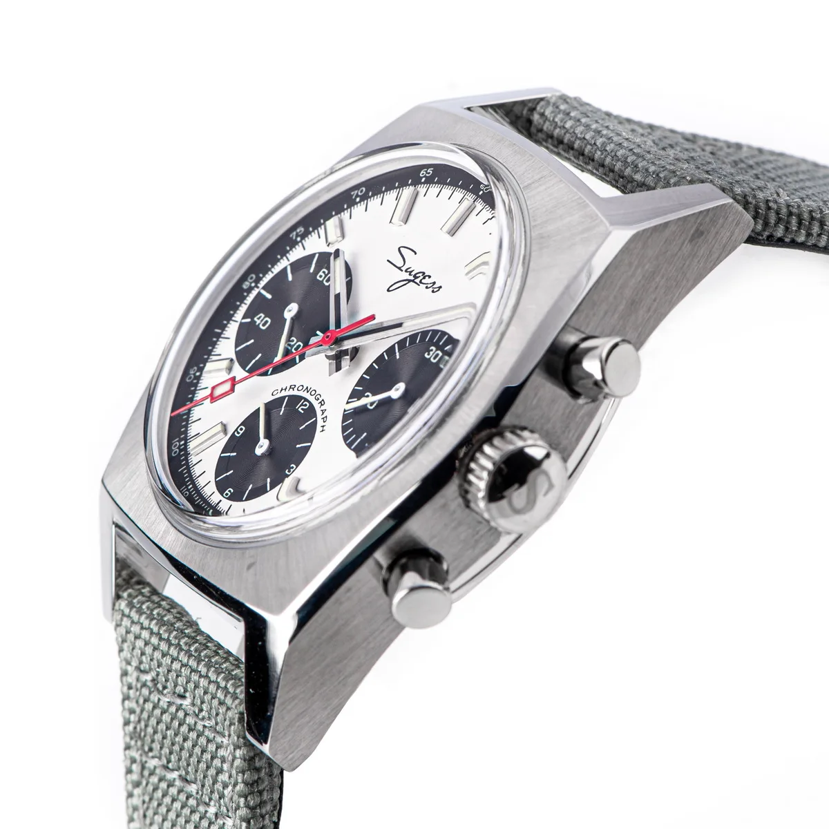 Sugess-ST19クロノグラフswanneckメカニカル腕時計、メンズパイロット