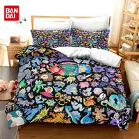 Ensemble de literie Pokemon Anime Cartoon pour enfants, housse de couette pour chambre à coucher, literie pour garçon et fille, simple, double, roi, housse de Pikachu athlon, cadeau 3