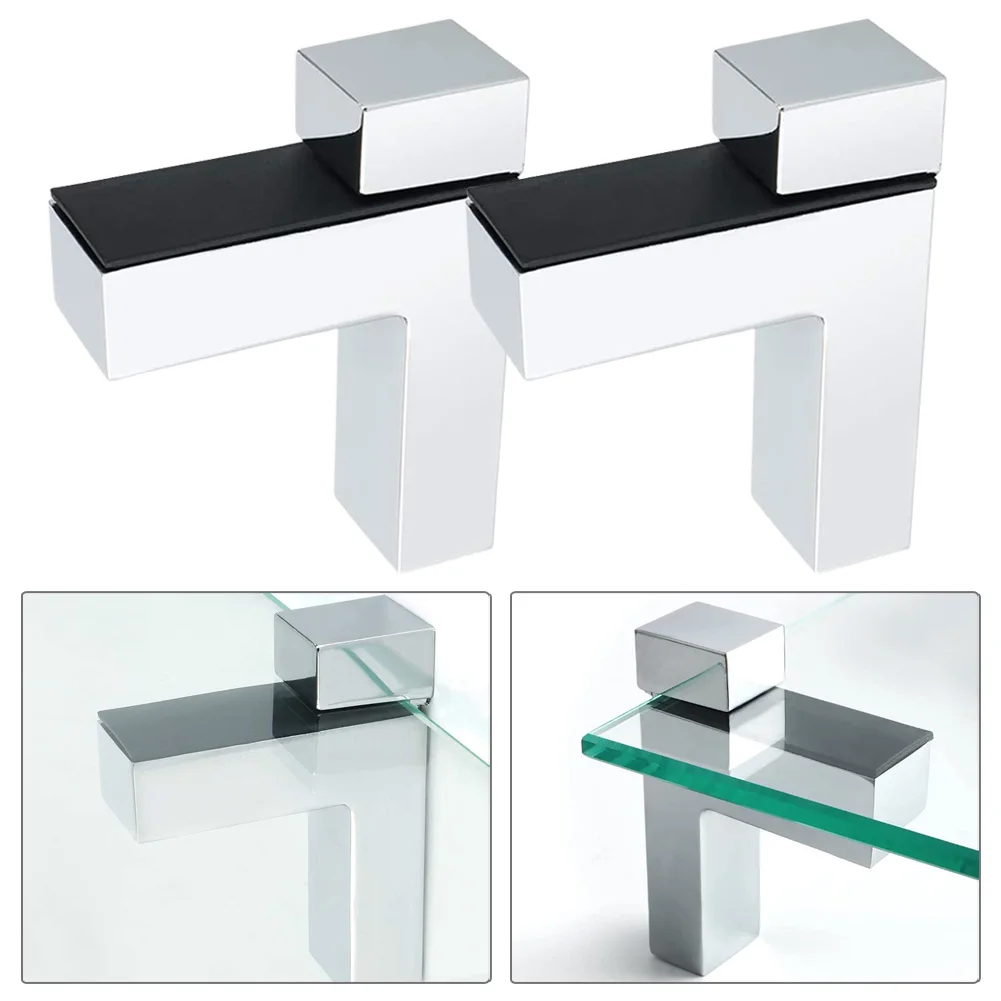 

Glass Shelf Support Plate Holder 2x F Shape Clamp Sturdy and Reliable Organize Your Bathroom and Showcase Your Collection