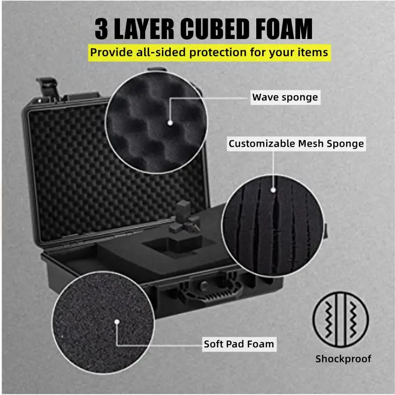 Waterproof Case Tool box organizer box Hard Case Tool Storage box Tough Build Protable Toolbox Instrumengt Plastic tool case 3