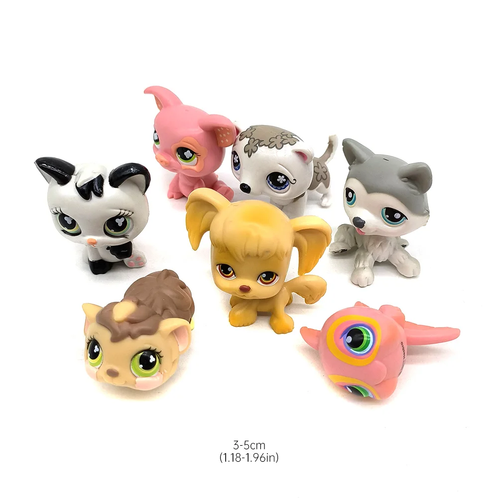 7PCS/Set Pet Shop Lps Toys Dog Collection White Brown Old Puppy Littlest Animal Figure Cute Child Gift - 3