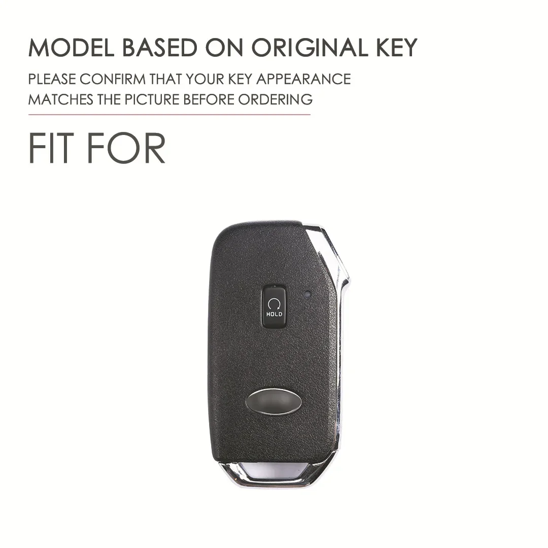 Premium Leather Car Key Case Cover with Keychain - Elegant Auto Accessory Holder