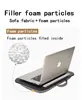 MUMUCC Small Laptop Desk With Cushion, Simple and Portable,Black and Orange,Polystyrene Waist Pillow Table With 30CM ABS Slot 6