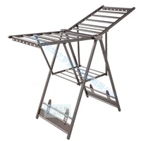 Aluminum Folding Butterfly Shape Clothes Drying Display Rack Outdoor Adjustable Cloth Stand Clothes Airer Dryer Rack 2