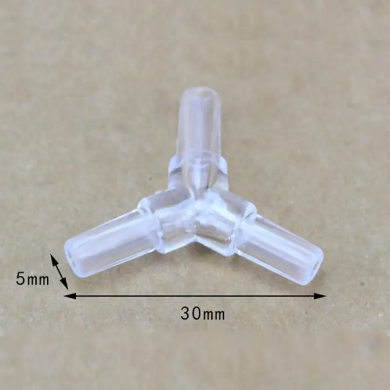 5mm Aquarium Fish Tank Water Pipe Fittings Air Pump Hose Distributor Splitters Elbow Tee Transparent Acrylic Connectors