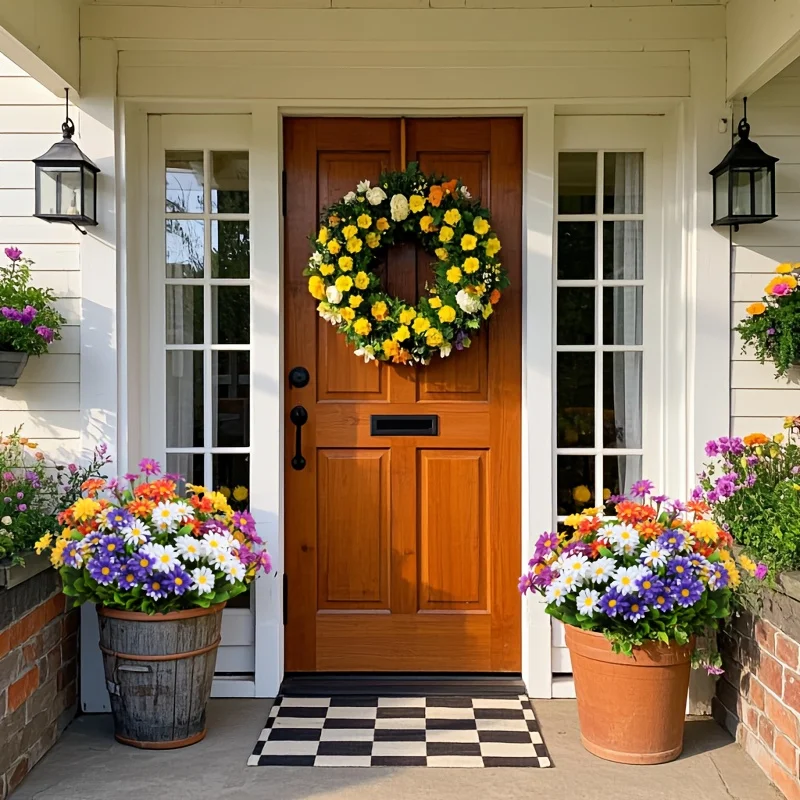 Vibrant Outdoor UV-Resistant Artificial Daisy Flowers for Home and Garden Decor