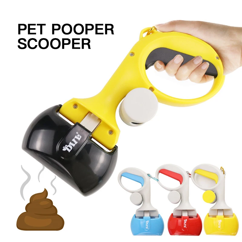 Pet Pooper Scooper With 1 Roll Bags Poop Shovel Outdoor