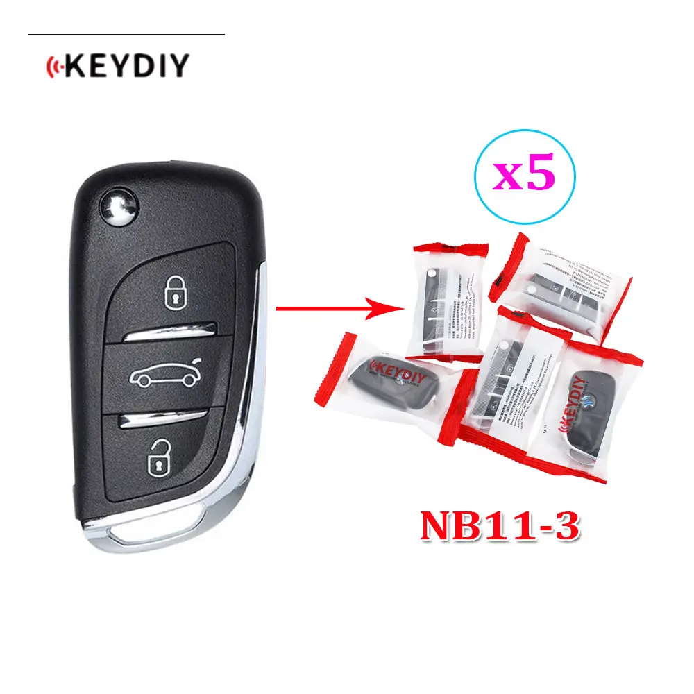 Car Remote Key 5pcs KEYDIY NB11 Multifunctional 3 Buttons Universal For KD900+ URG200 KD-X2