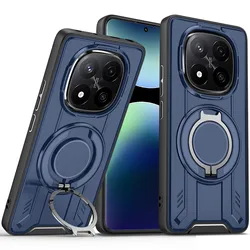Premium 360° Magnetic Car Holder Phone Case with Stand - Redmi Note 13 5G (Blue)