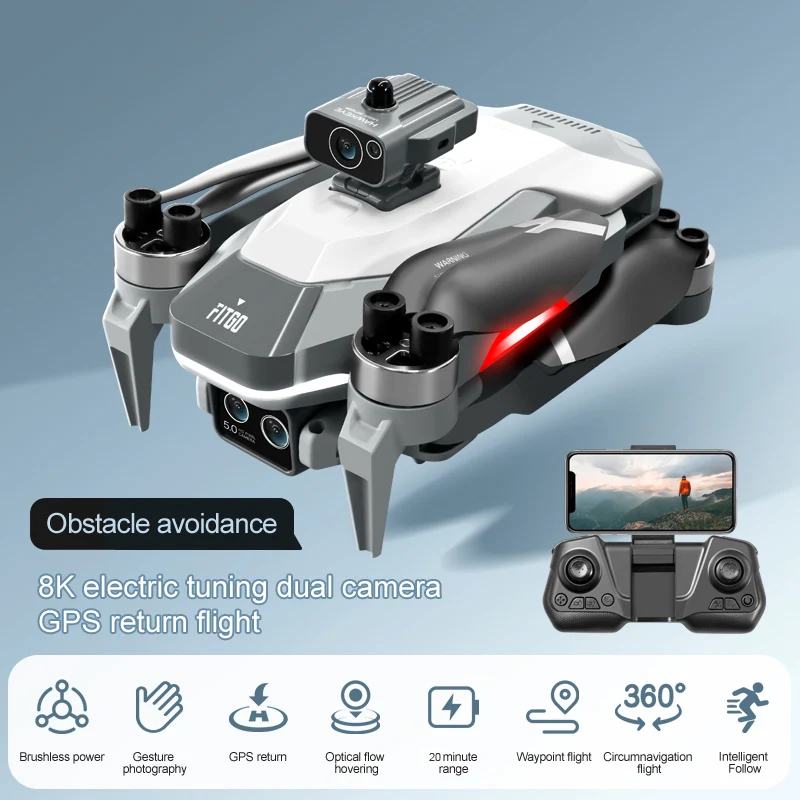 4DRC-Mini importateur V2 avec caméra HD, WiFi, FPV, pression d'air,  maintien d'altitude, quadrirotor pliable noir et gris, jouet RC - AliExpress