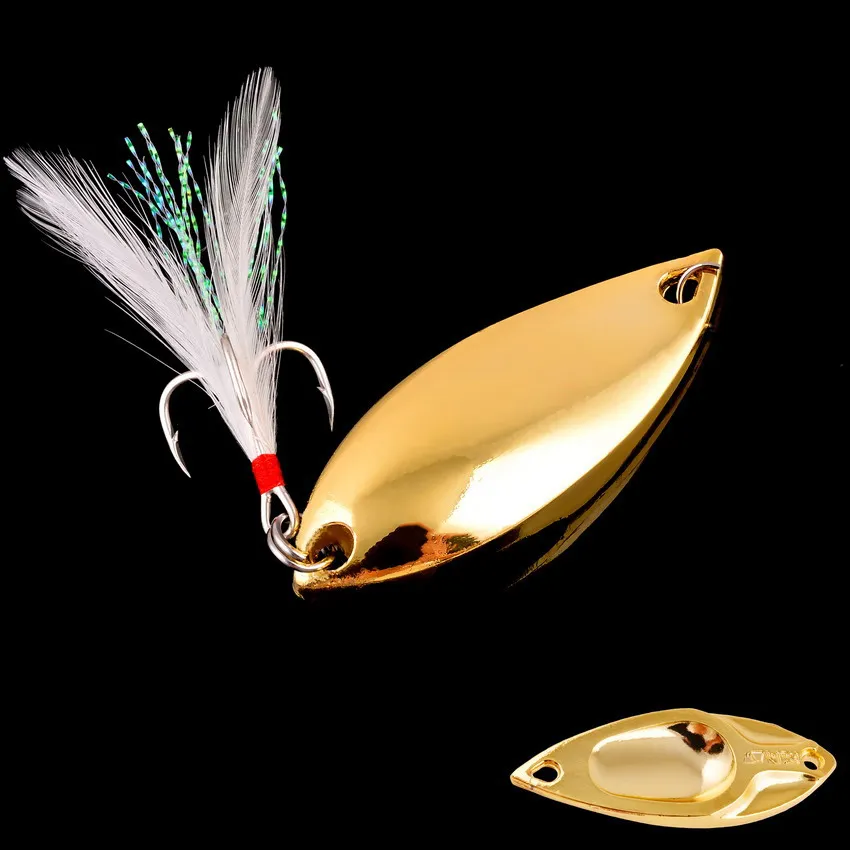 1Pcs 5g-20g Metal Spinner Spoon Lures Trout Fishing Lure Hard Bait Sequins Paillette Artificial Baits Gold Silver Fishing Tackle