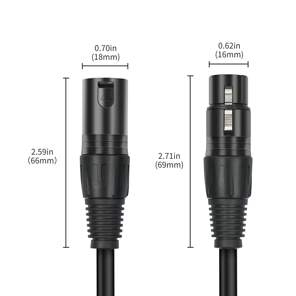 3 Pin XLR Male To 5 Pin XLR Female DMX Adapter 30cm XLR3M To XLR5F Adaptor Cable For Microphone DMX Stage Lighting Turnaround audio adapter set