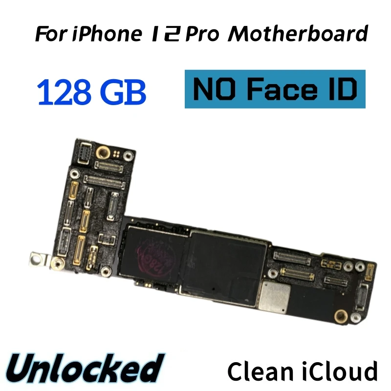Carte mère d'origine pour iPhone 12 Pro Max, carte mère Face ID, carte mère avec IOS, iCloud gratuit, 64 Go, 128 Go, 256 Go  509
