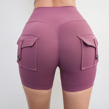 Peach Butt Fitness Shorts Women's Exercise Three-Quarter Pants Cargo Air Dry Pocket Yoga Tight Lift Summer 6