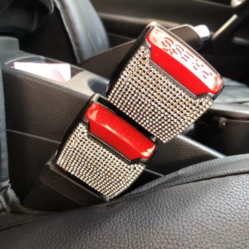 New Diamond Car Seat Clip Extender Safety Seatbelt Lock Buckle Plug Thick Insert Socket Car Interior Seat Belt Accessories seat belt extender seat belt clip car seat belt accessory