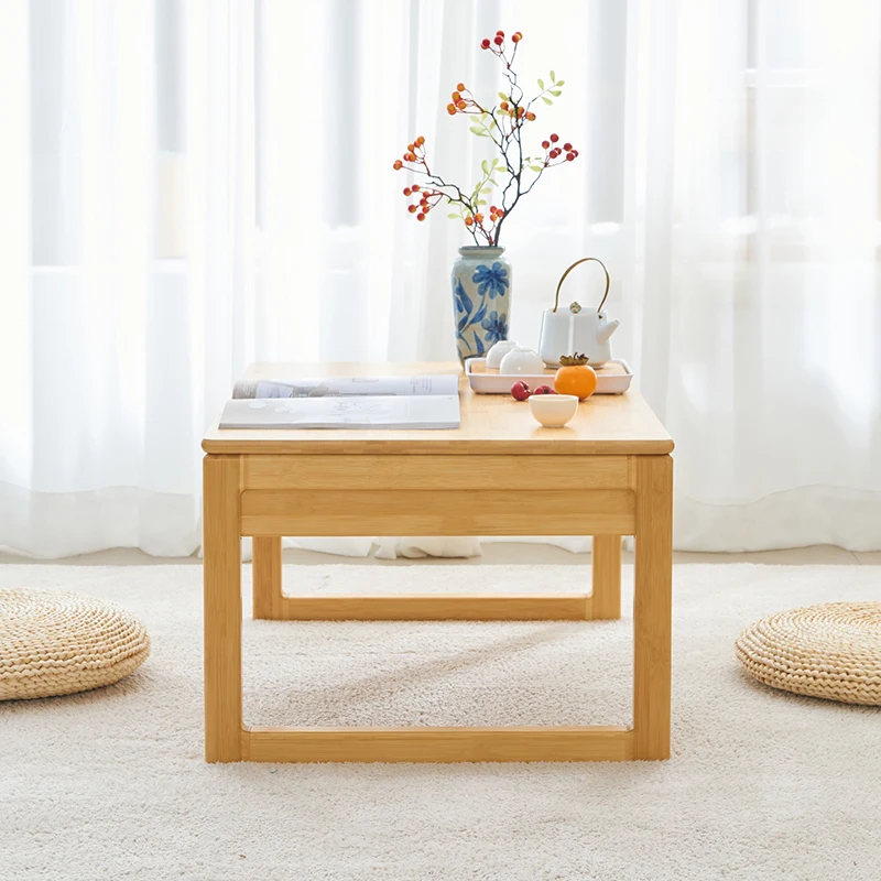 Japanese Bay Window Mini Table, Trendy Window-Side Desk, Tatami Low Table, Bedroom Floor Tea Stand, Compact Wooden Table