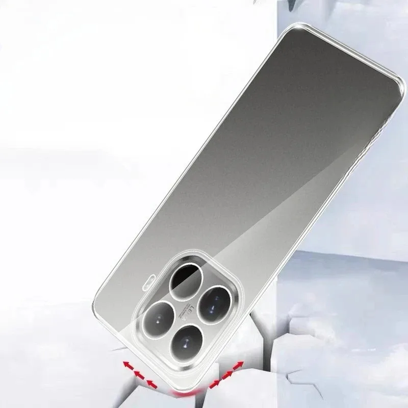 Transparent TPU Phone Case - Clear Liquid Silicone Soft Cover Protective Back Shell