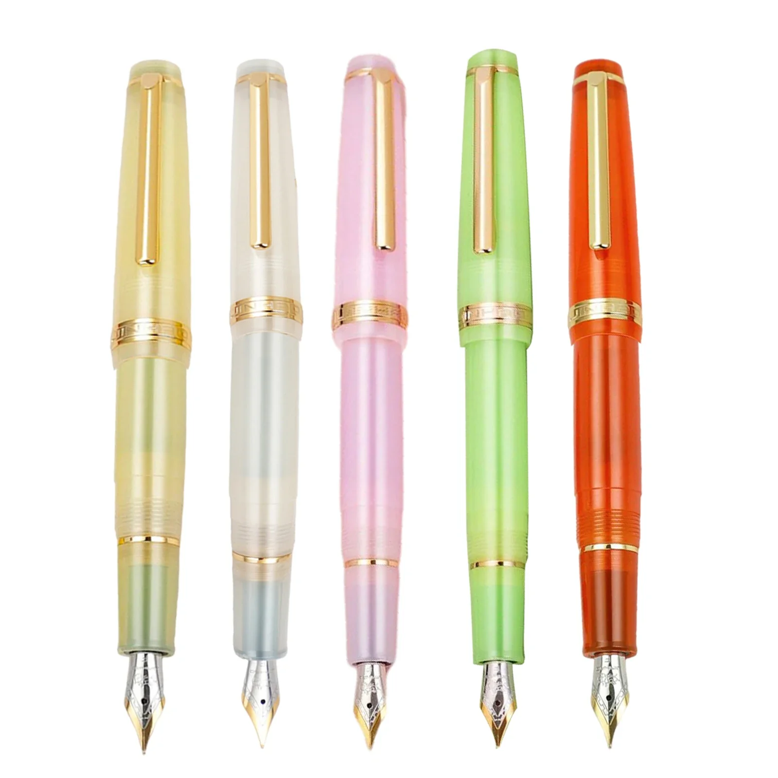 

Jinhao 82 Acrylic Fountain Pen Beautiful color with Gold clip F 0.5mm nibs school office Supplies business writing ink pens gift