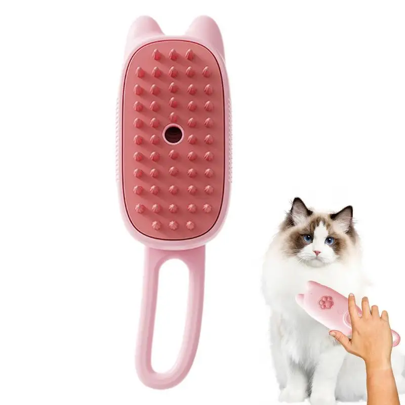 

Steamy Cat Brush Cat Hair Brush Rotating Massage Self Cleaning Steam Cat Brush Multifunctional Cat Steamer Brush for cats dogs