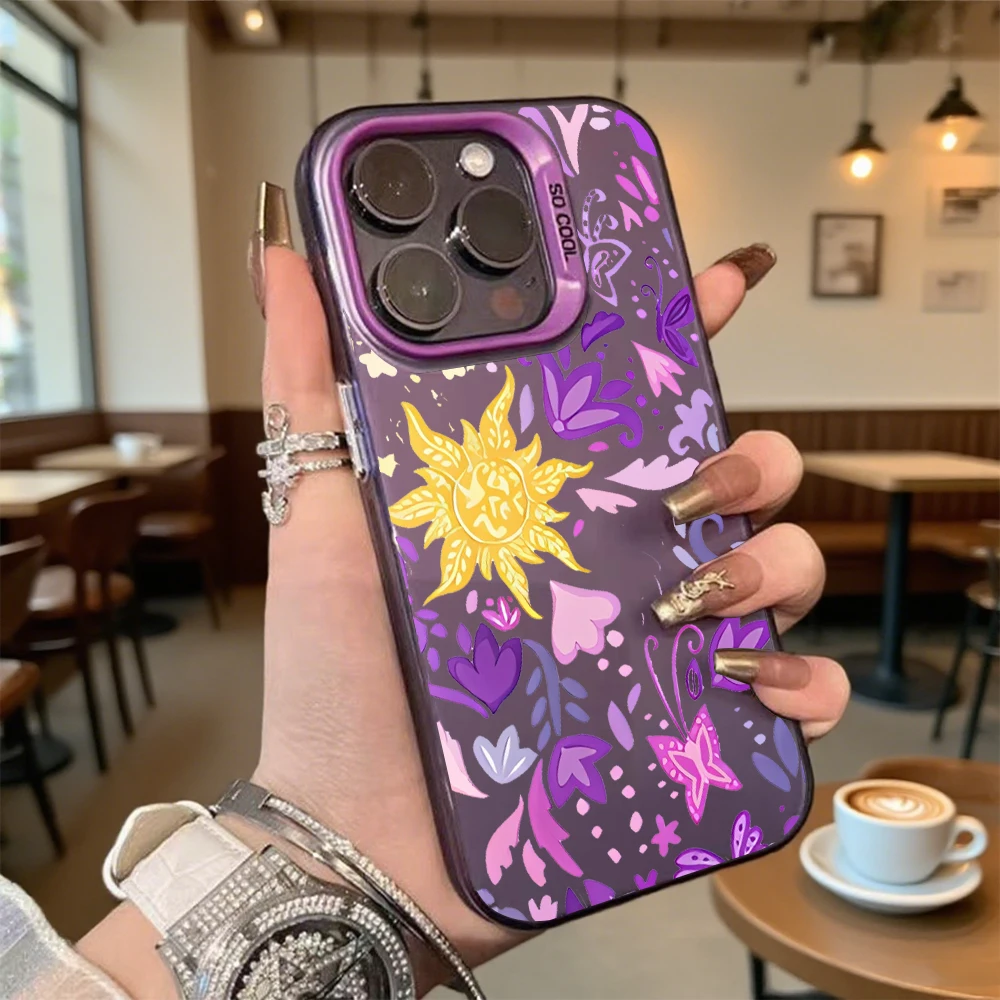 Vibrant Purple Butterflies Pattern Shockproof Phone Case - Hard Shell Anti-Scratch Protective Cover