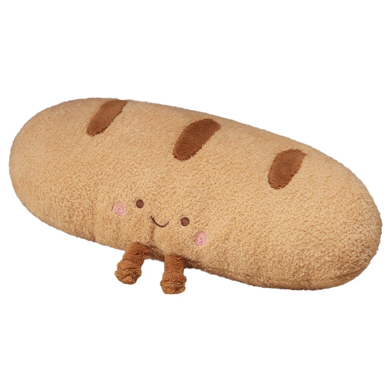 Baguette French Bread Long Pillow Stuffed Brown Food Snack Bolster Cushion Back Support Plushie Peluche Birthday Gift