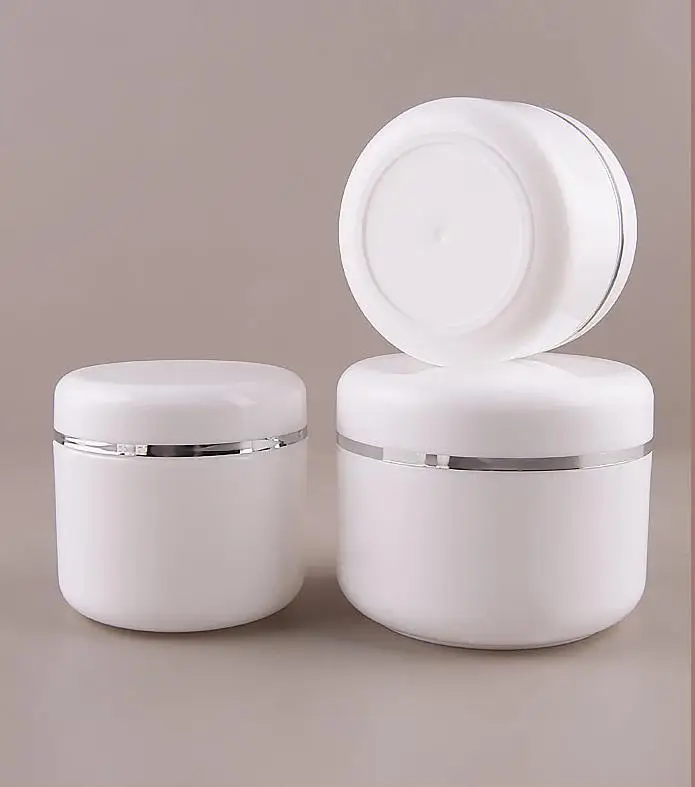 30pcs Cream Jar 30g 50g 100g 250g White Plastic Cosmetic Container, Empty Mask Jar, Refillable Travel Lotion Box