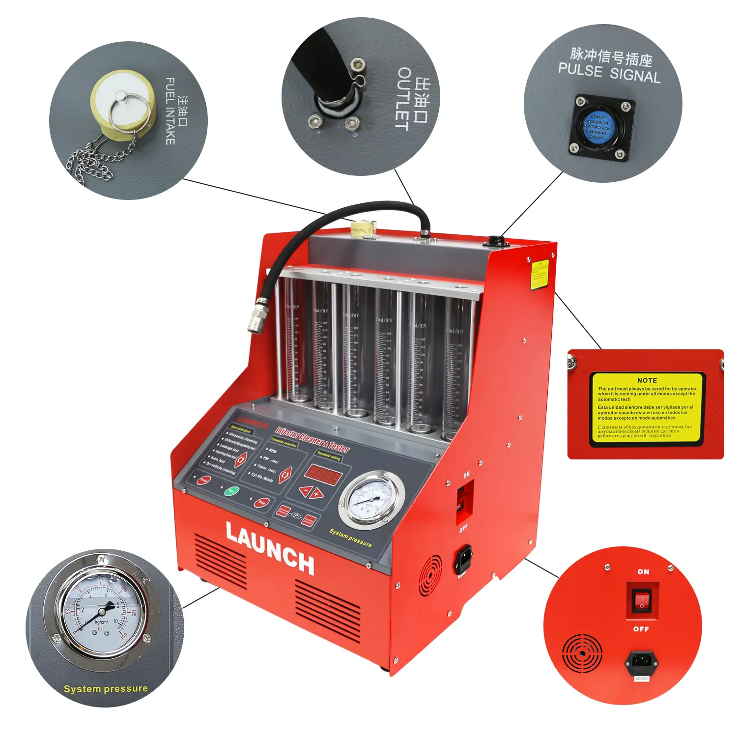 LAUNCH CNC-602A Ultrasonic Fuel Injector Tester & Cleaner Car Fuel