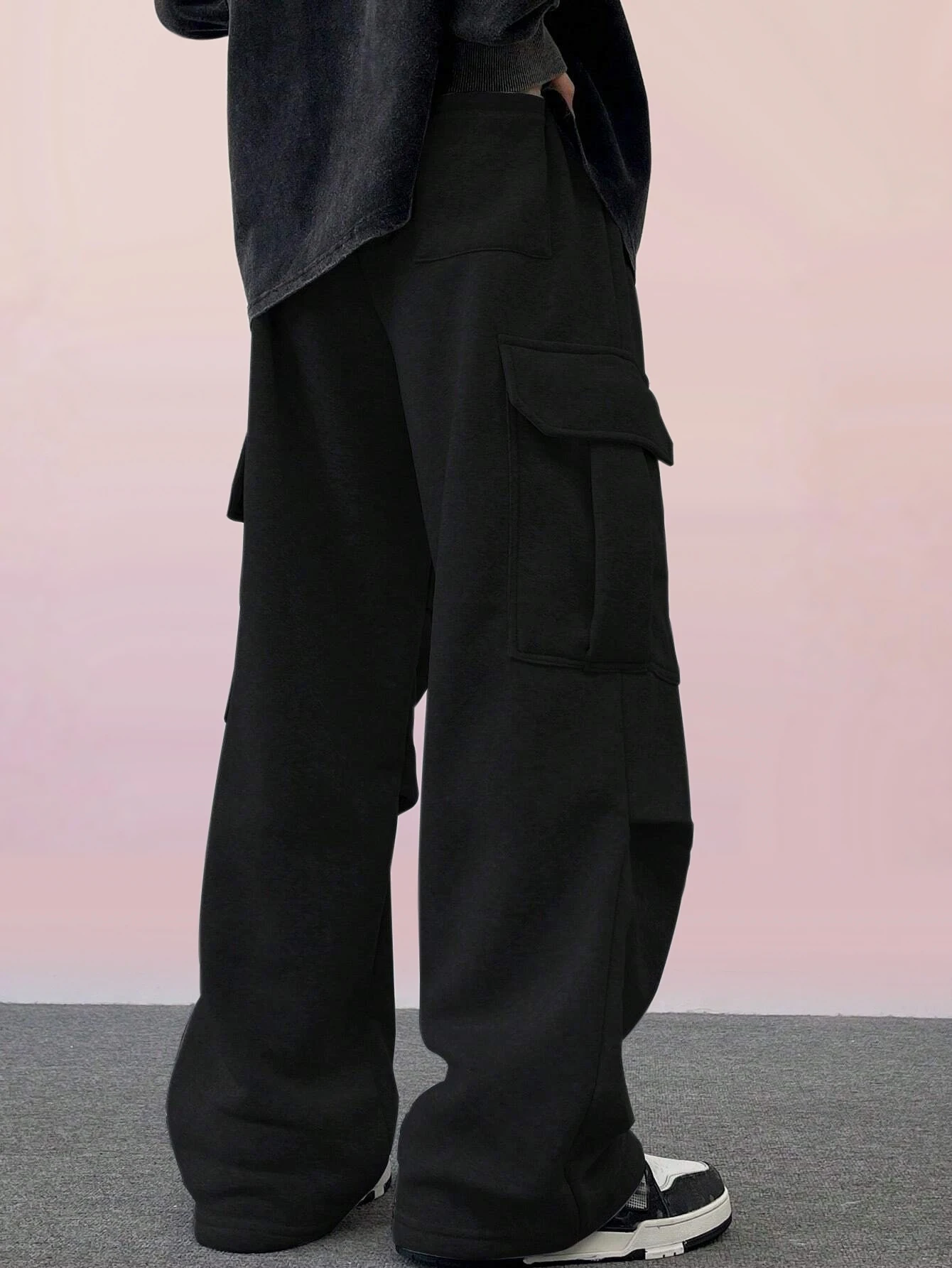 سراويل للأولاد، أفرول، بنطلونات شتوية مخملية متعددة الجيوب، سراويل رياضية للراحة في المنزل، نمط سميك، بسيط ومقاس كبير. 7-14