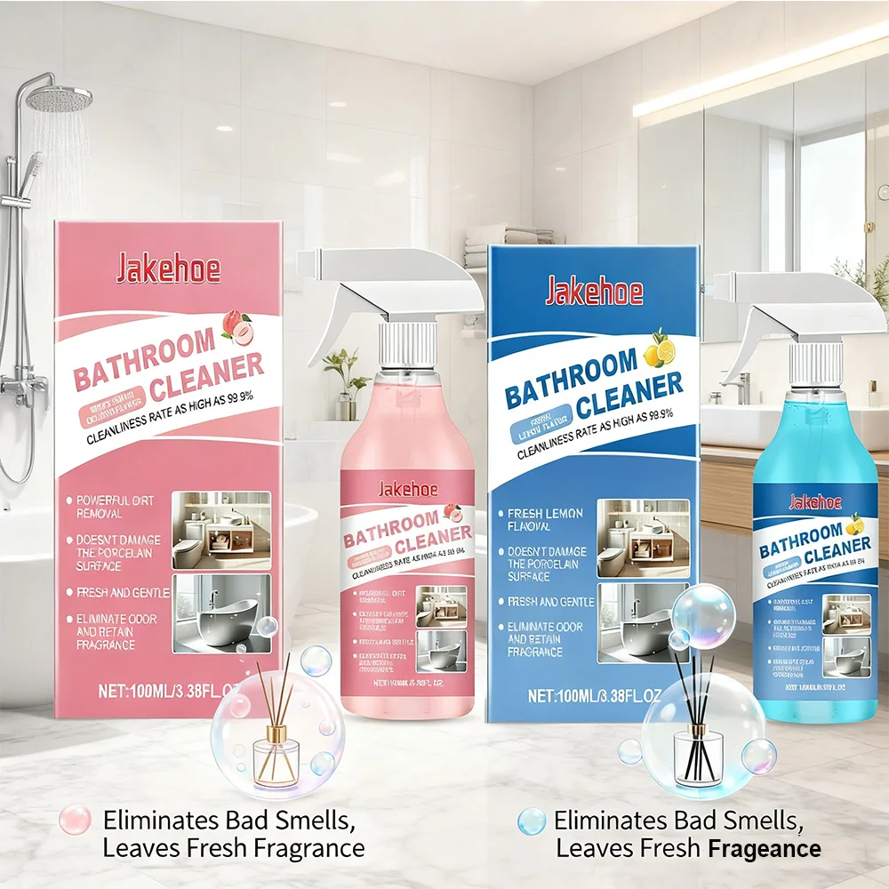 100ml All Purpose Bathroom Cleaner Stubborn Stains Limescale Remover Freshing Odors for Glass Washbasin Bathtub Descaler