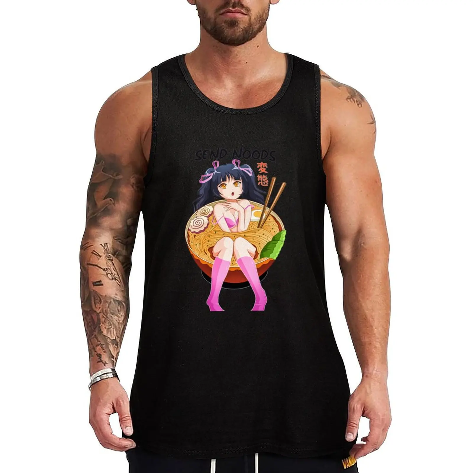 

Anime Girl Japanese - Send Noods Ramen Noodle Bowl Shabu Shabu Tank Top Men's gym t-shirt Men's vest