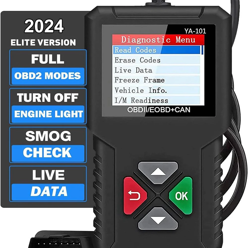 

Новинка 2024, диагностический сканер YA101 OBD2, автомобильный тестер аккумулятора OBD 2, диагностический инструмент для проверки двигателя автомобиля OBDII EOBD, считыватель кодов