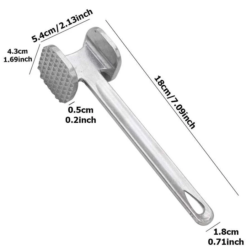 Household Double-sided Meat Hammer Steak Hammer Loose Meat Stainless Steel Tender Kitchen Creative Hand Tools TMZ for meat tenderizer,meat hammer