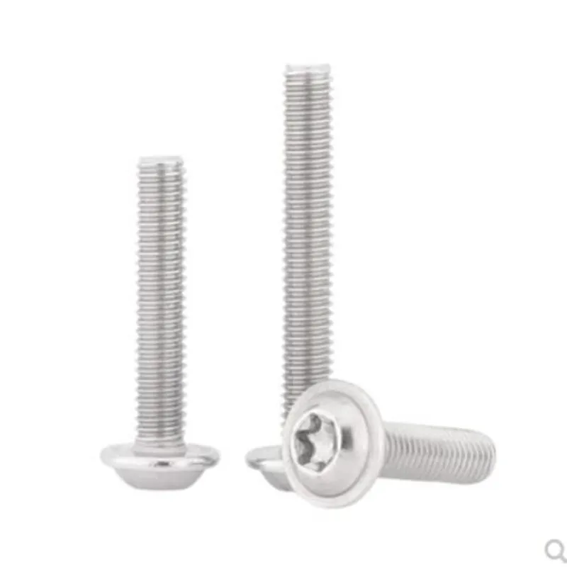 A2-70 Stainless Steel Torx Six Lobe Screw With Washer Collar Bolts M2.5-M8 5-50pcs