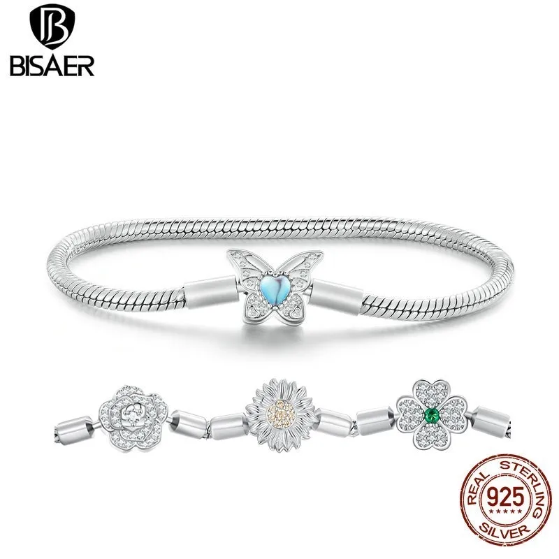 QYAQ Bracciale Argento Donna,Bracciale da Donna in Argento Sterling 925 Moda Farfalla Bracciale con Ciondolo da Donna Gioielli in Argento Sterling Regali di Natale per Sorelle Amiche Coppie Mamma