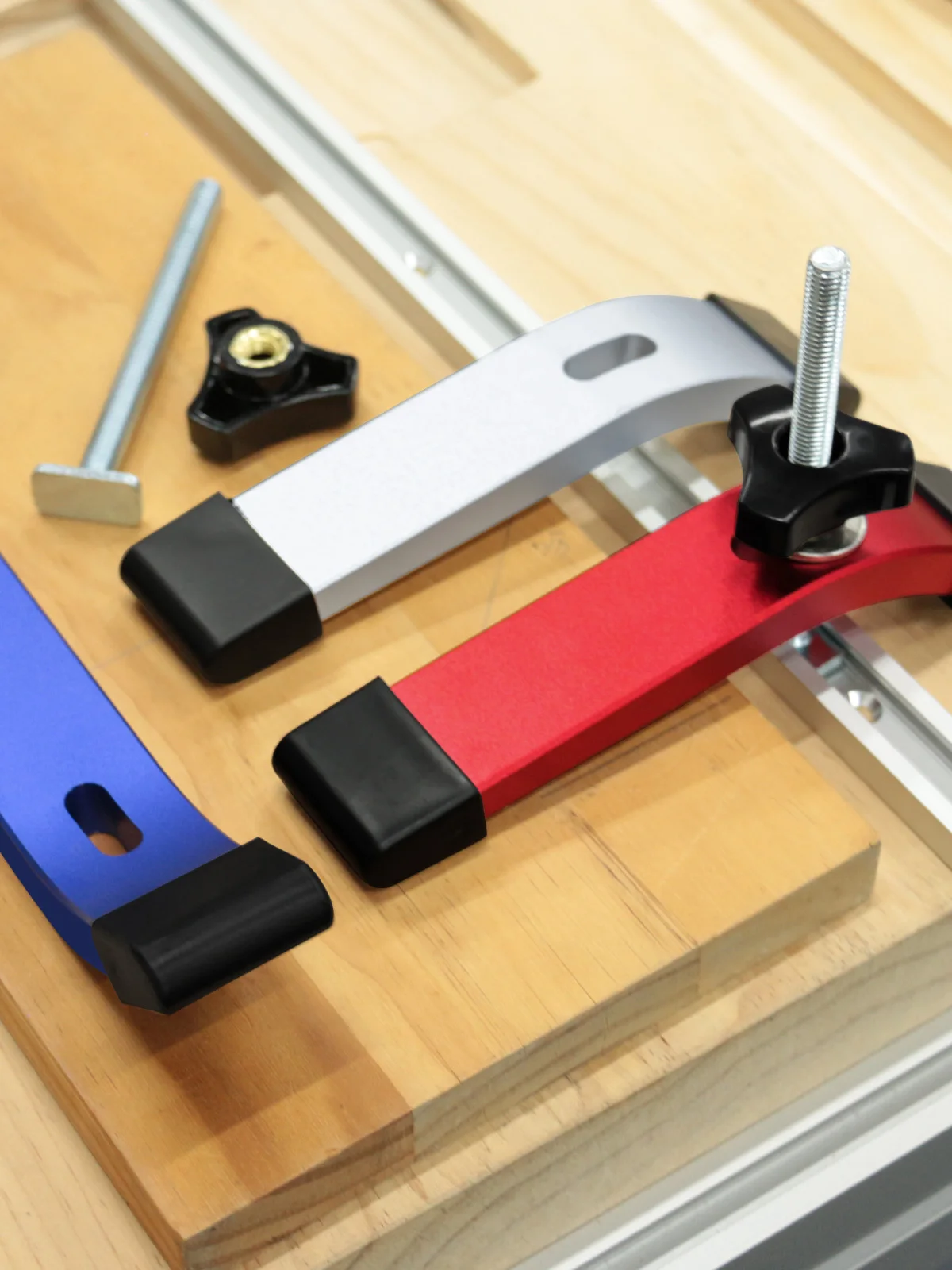 1PC T-Track Halten Unten Clamp Multi-werkzeuge Tasche Holzbearbeitung Rutsche Schiene Tisch Säge Clamp T Track klemmen Aluminium Legierung Router Clamp – Detail 1