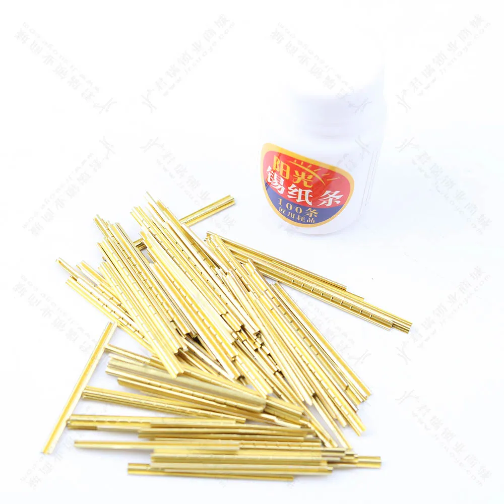 Tin Foil Key JMCKJ 100pcs Finished Tin Foil Strip Gold And Silver Tin Foil Key Consumables With AB Single Row Positive Slot Power Key
