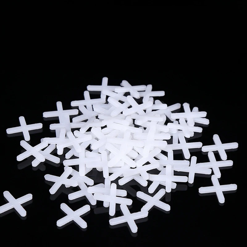 500Pcs 1/1.5/2/2.5/3/5mm Ceramic Tiler Spacer Cross Decoration Tool Plastic Tile Plumber Reuseable Leveling System Construction tile spacers