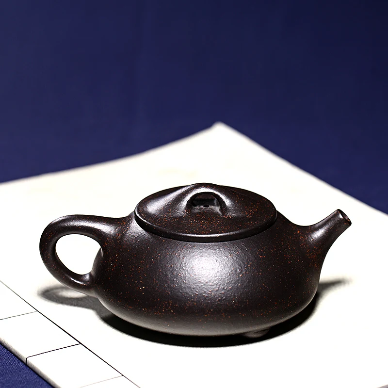 

Inverted Xishi Zisha Teapot Yixing Zisha Pure Handmade Teapot Kung Fu Tea Set Teapot Black Galaxy Stone Ladle Black Galaxy Stone