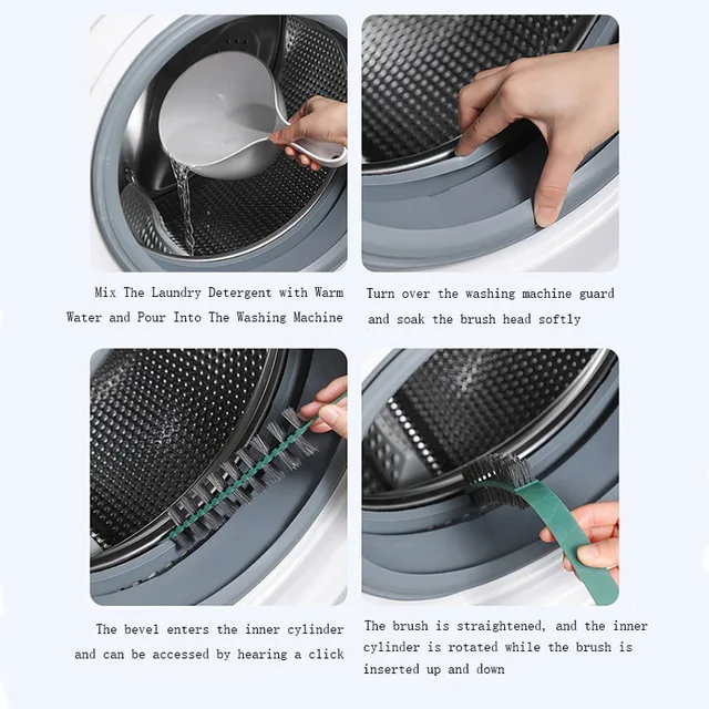 Brosse de nettoyage en profondeur pour Machine à laver, manche Extra-long et poils éponge, parfaite pour éliminer la saleté et le Grime 4